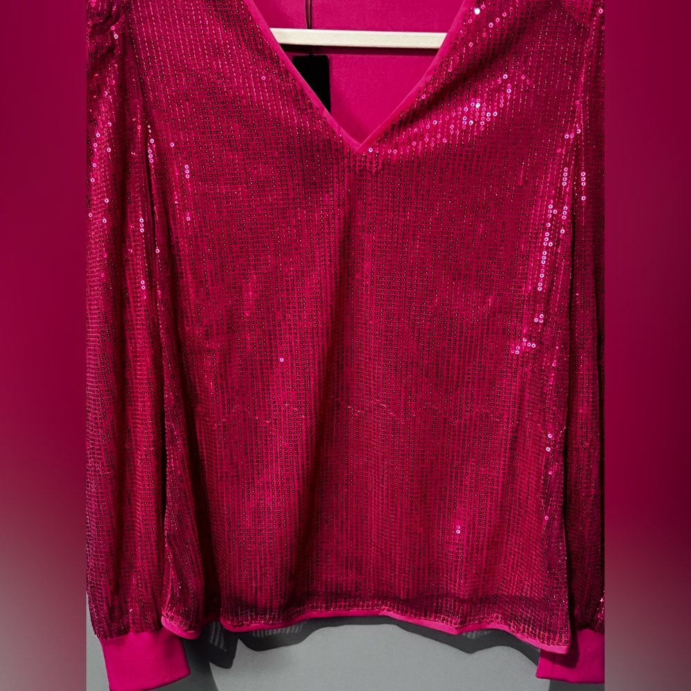 Allegra K NWT pink long sleeve top. - Picture 2 of 4